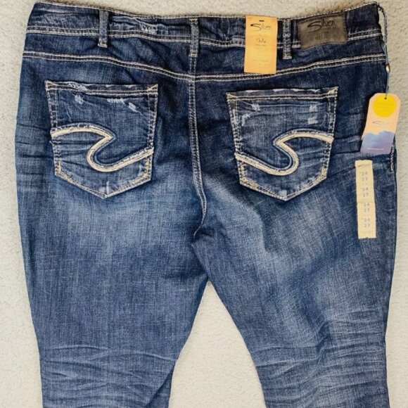 Silver Jeans Suki Ankle Slim Jeans Indigo Size 24/27 44 in NWT Curvy Fit Stretch - Picture 7 of 16